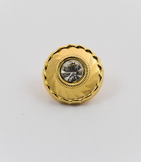 Gold Shine Diamante Button 24L x 10 - Click Image to Close